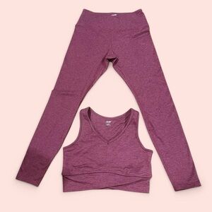 AVIA Burgundy Sports Bra and Leggings S/M